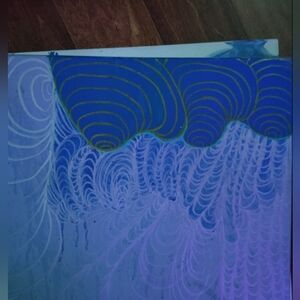 Abstract Blue and Silver Art Canvas